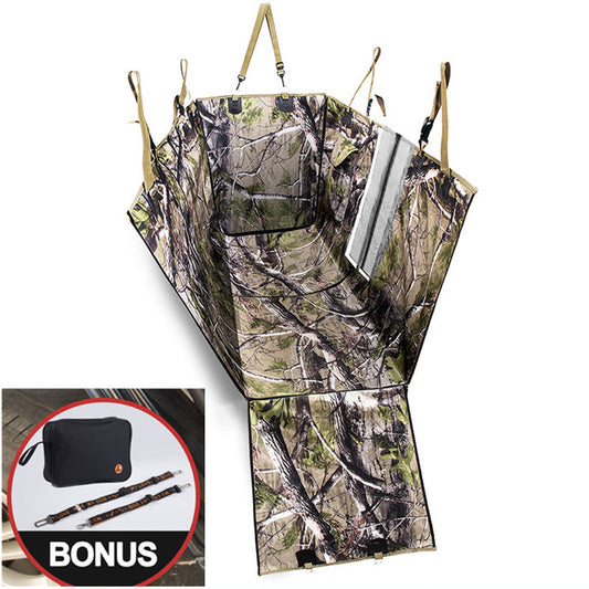 4-in-1 Hundedecke Auto Rückbank, Kofferraummatte Hund, Haustierrücksitzbezüge für Autos 100% wasserdicht Hundeautositzbezug für Rücksitz Kratz- und rutschfest, Hundesitzbezüge für SUVs, LKWs